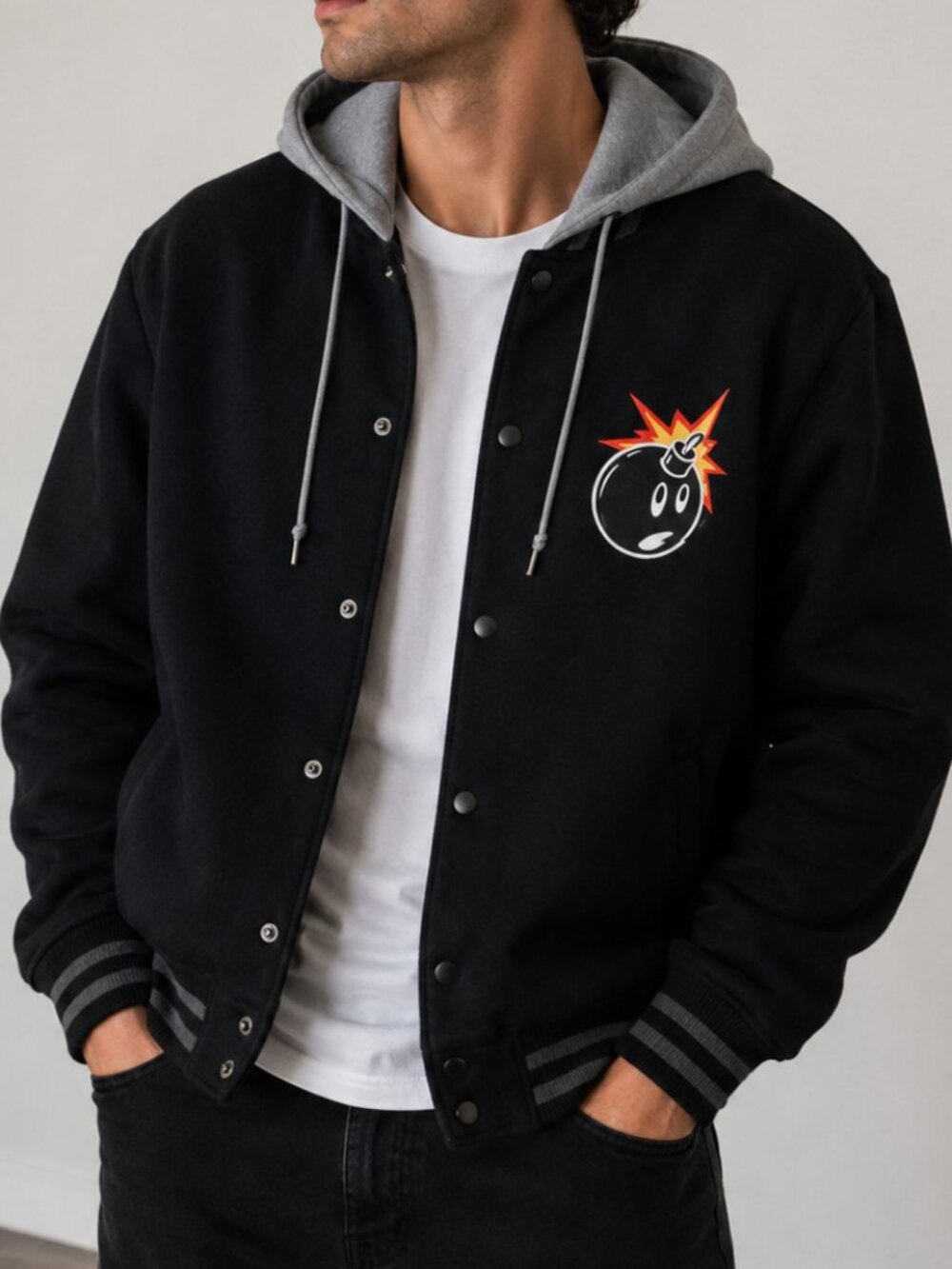 The Hundreds Vintage Black and Gray Men's Jacket